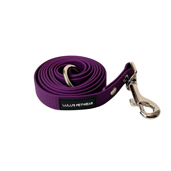 Purple 5ft waterproof, honeycomb leash with metal 360 degree swivel hook