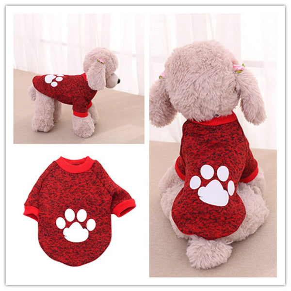 Cute adorable warm winter pet dog fleece lined shirt hoodie Canada leash harness hole in Red