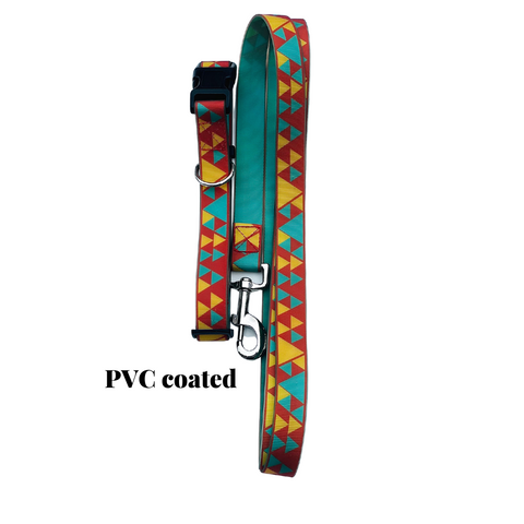 waterproof pvc coated collar and leash set