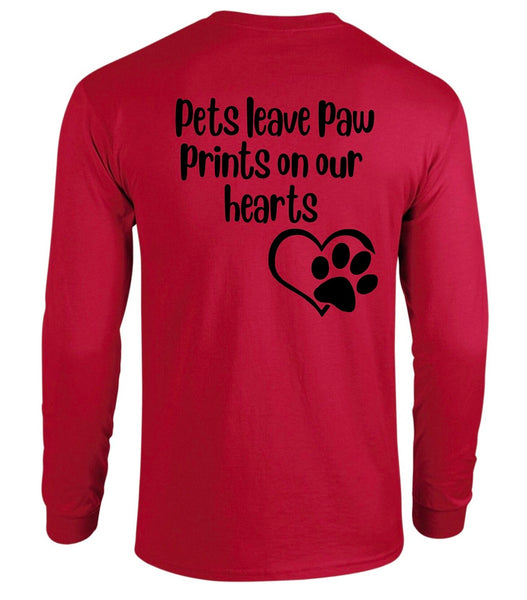unisex adult cardinal red you left a paw print on my heart back