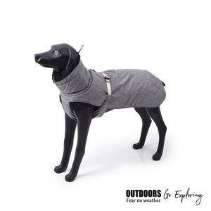 unisex grey best big large dog warm winter waterproof pet coats jacket with leash harness hole