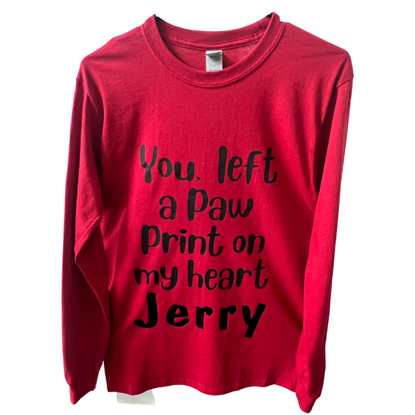 customized adult unisex paw print shirt pet loss