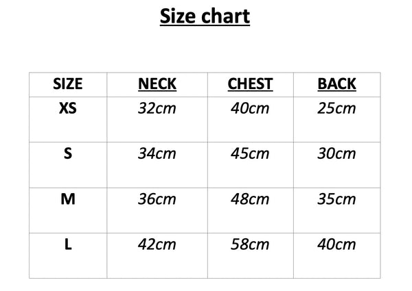 size chart small dog pet warm winter jacket canada